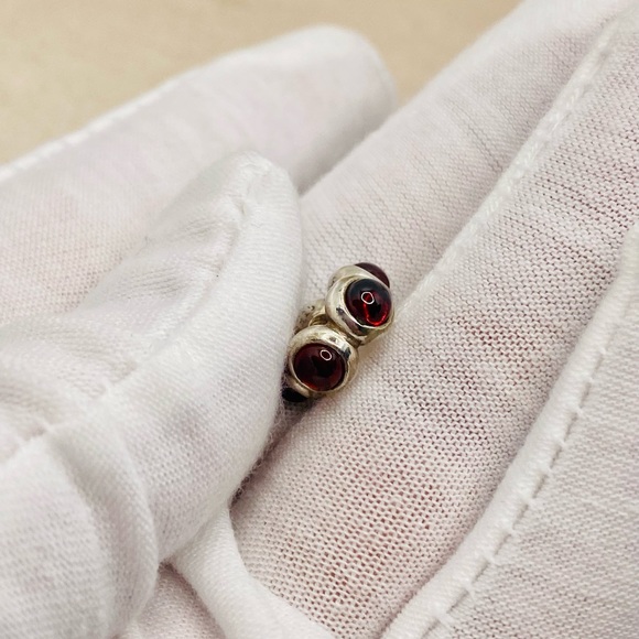 EUC Pandora 790538GR Sterling Silver Abstract Garnet Cabochon Bead/Charm - Picture 4 of 9